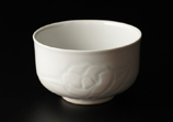 colored white porcelain tea bowl