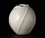 grayish white porcelain vase